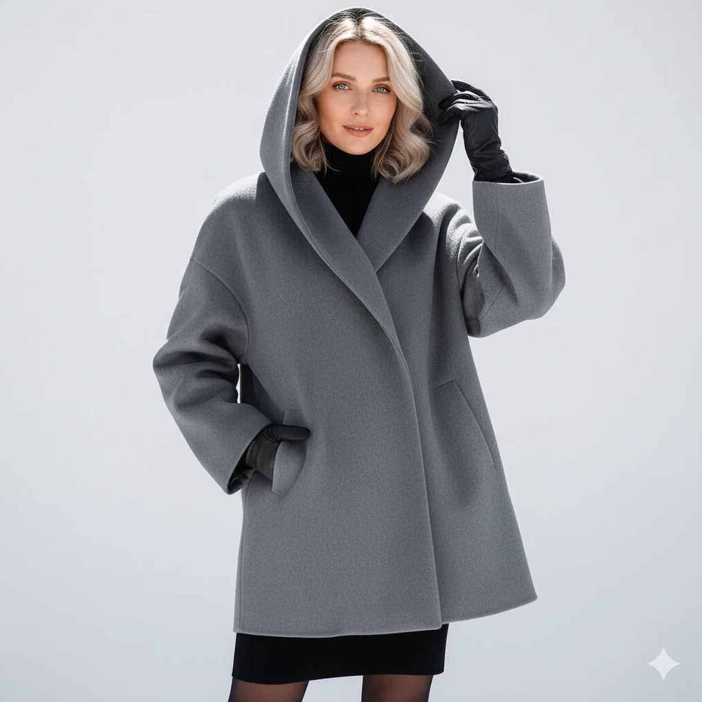 Vicky Manteau Oversize Femme – Longue Veste Élégante avec Revers Larges & Coupe Fluide