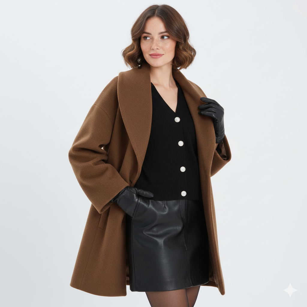 Vicky Manteau Oversize Γυναικείο – Μακρύ Κομψό Σακάκι με Φαρδιές Λαιμόκοψεις & Ροή Κοπής