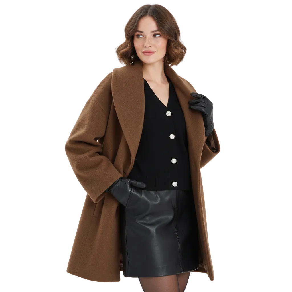 Віки Манто Оверсайз Жіноче – Довгий Елегантний Піджак з Широкими Лацканами та Вільним Кроєм
