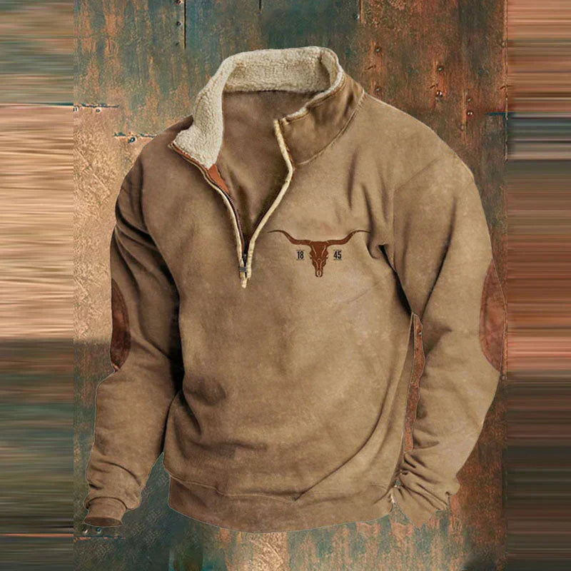 Maglione da uomo Ethan: moderno maglione con cerniera in morbido e confortevole cotone con uno stile chic