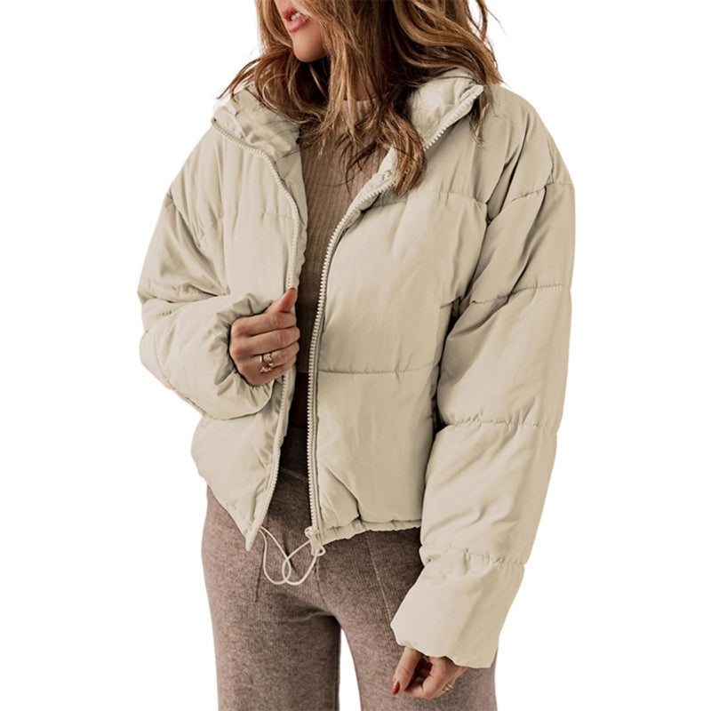 Mallory Doudoune Courte para Mujer – Abrigo de Invierno Oversize con Cuello Alto Caliente