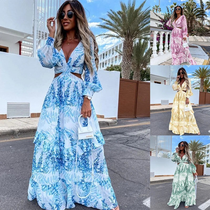Abito lungo da donna Fioraelle - Elegante abito da sposa a maniche lunghe