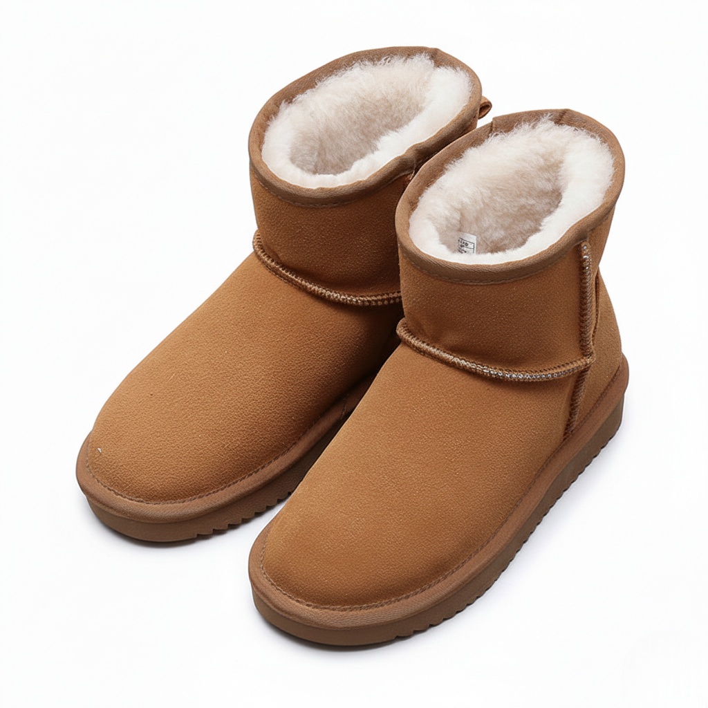 Zafira Ghete pentru femei căptușite cu polar – cizme scurte confortabile cu efect de piele întoarsă