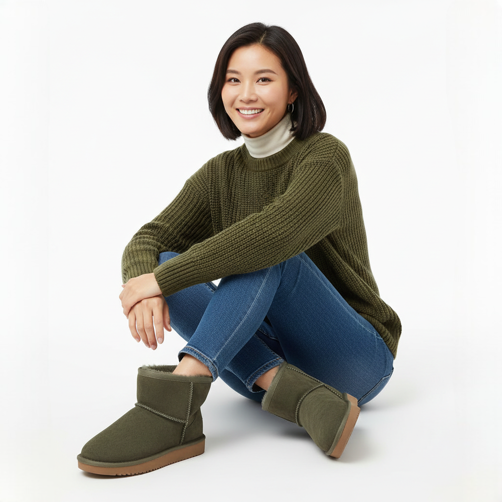 Zafira Ghete pentru femei căptușite cu polar – cizme scurte confortabile cu efect de piele întoarsă