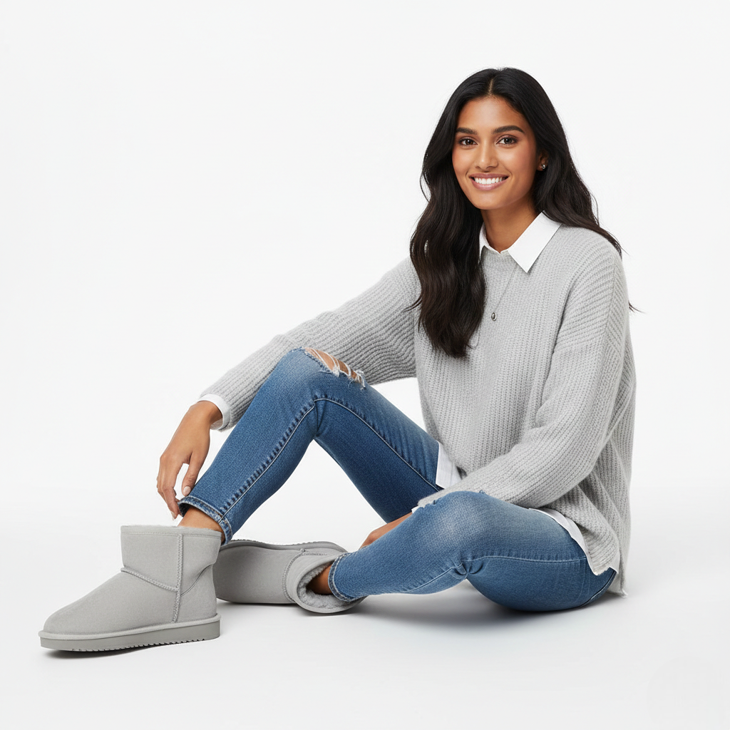 Zafira Ghete pentru femei căptușite cu polar – cizme scurte confortabile cu efect de piele întoarsă