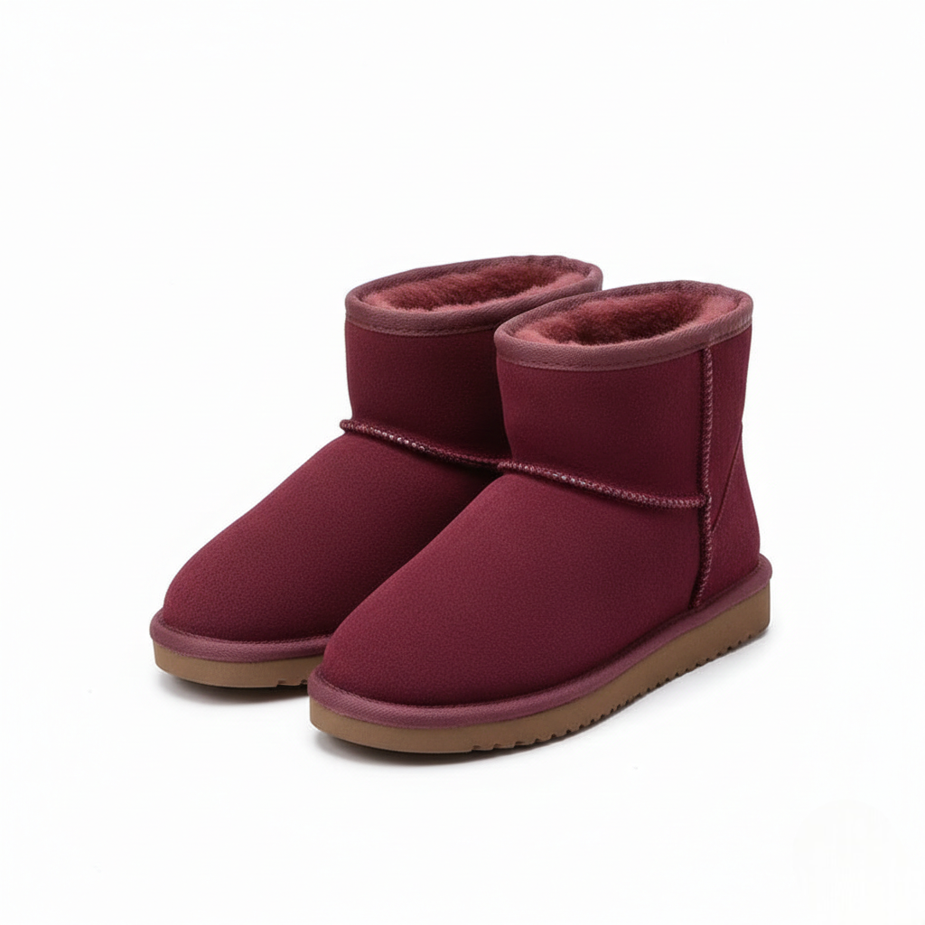 Zafira Ghete pentru femei căptușite cu polar – cizme scurte confortabile cu efect de piele întoarsă