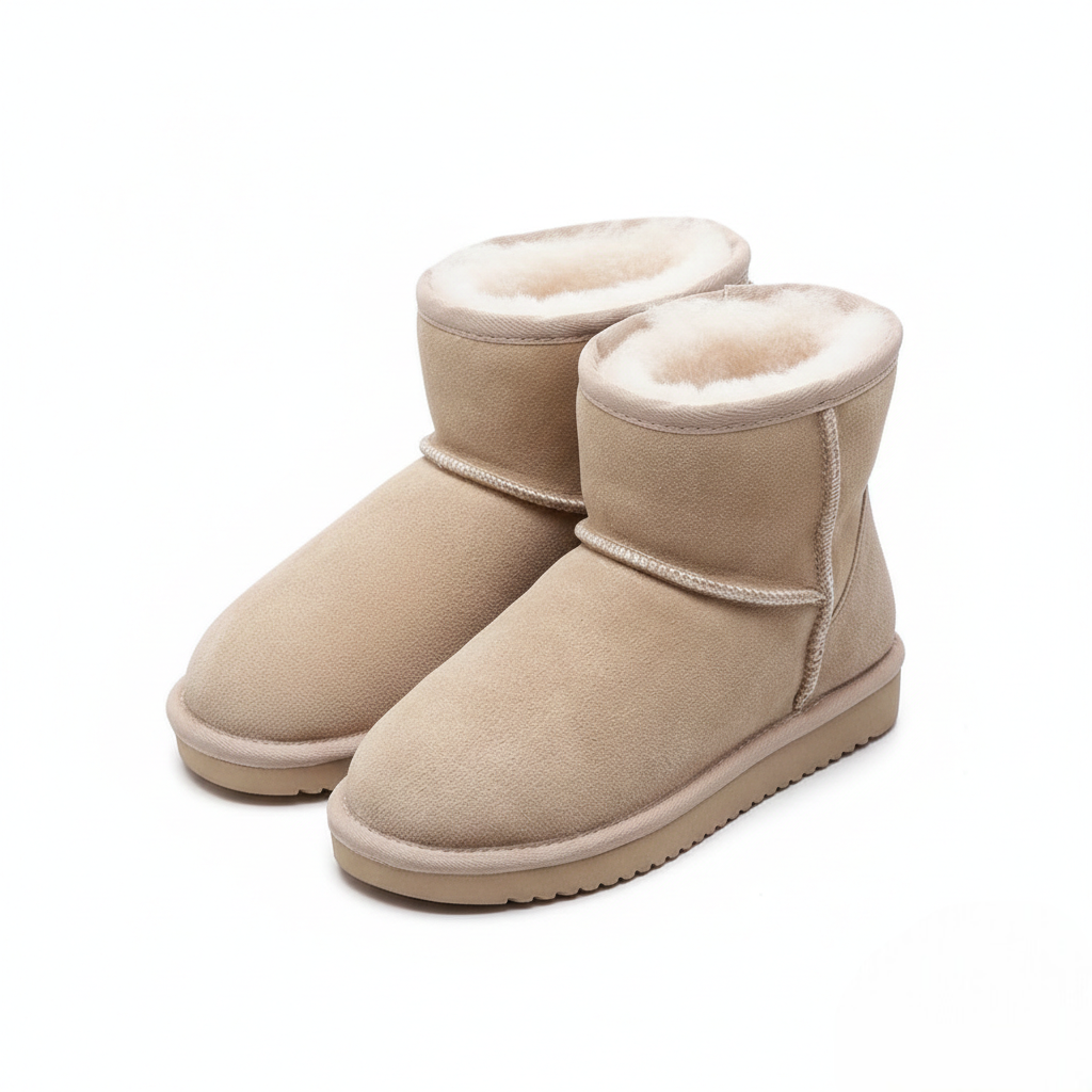 Zafira Ghete pentru femei căptușite cu polar – cizme scurte confortabile cu efect de piele întoarsă