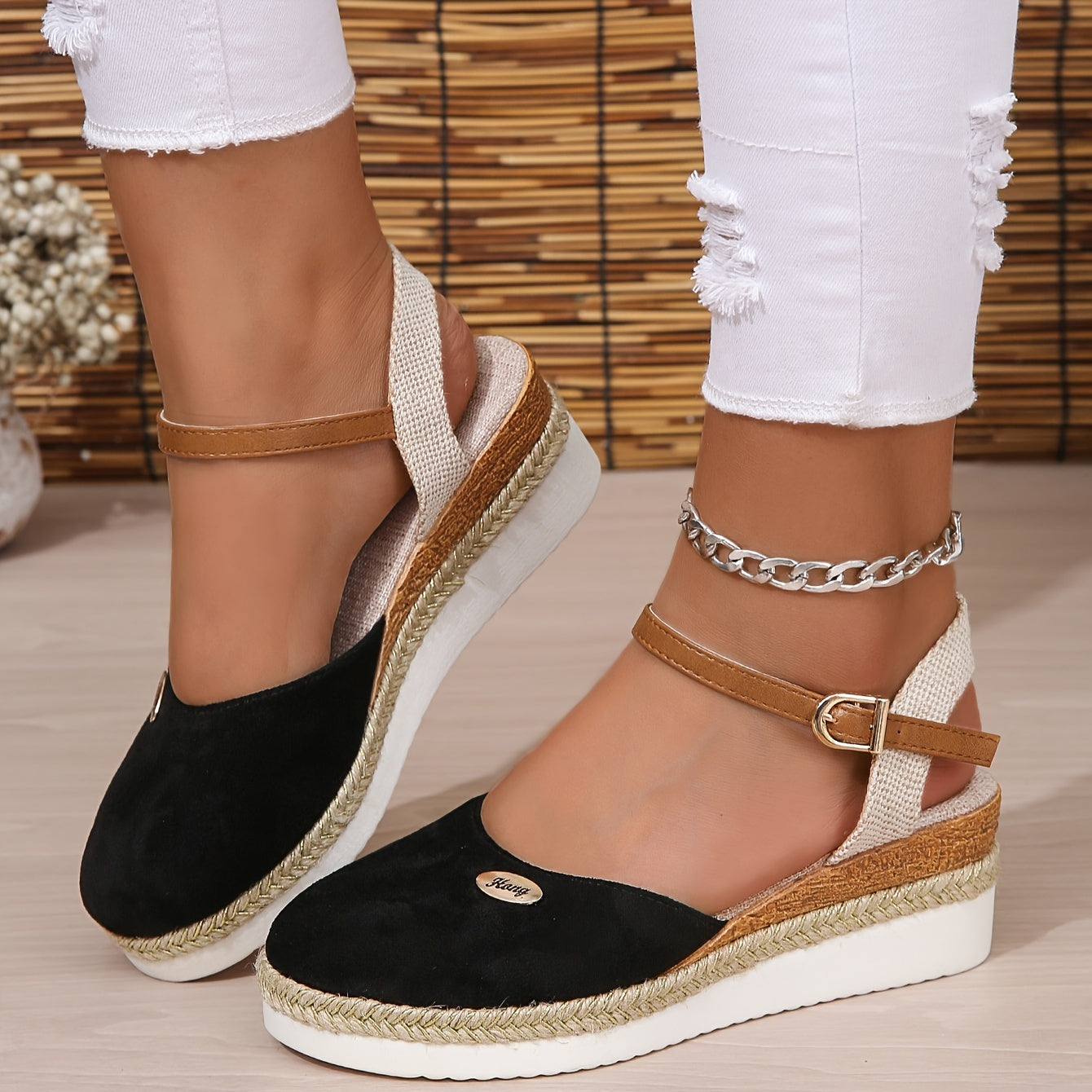Sandali da donna Zanira - Sandali con zeppa chiusi, eleganti e comodi per l'estate