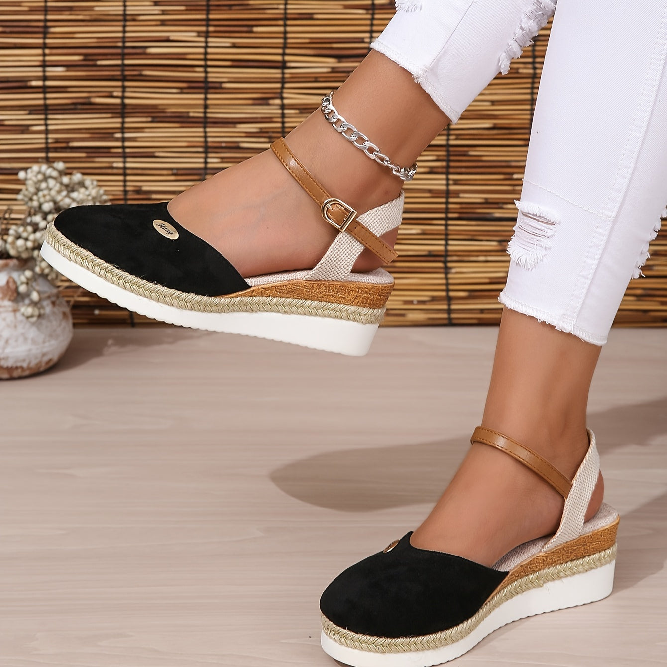 Sandali da donna Zanira - Sandali con zeppa chiusi, eleganti e comodi per l'estate