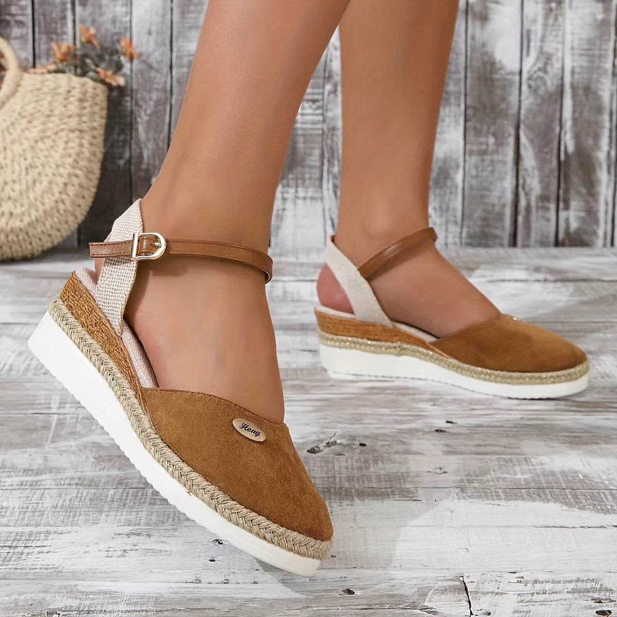 Sandali da donna Zanira - Sandali con zeppa chiusi, eleganti e comodi per l'estate