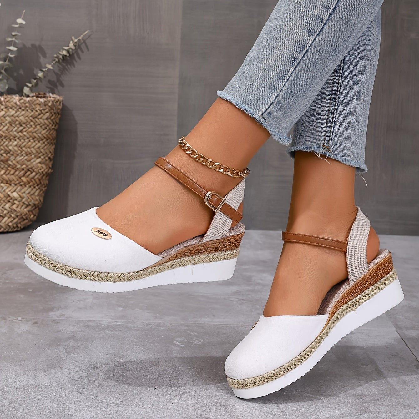 Sandali da donna Zanira - Sandali con zeppa chiusi, eleganti e comodi per l'estate