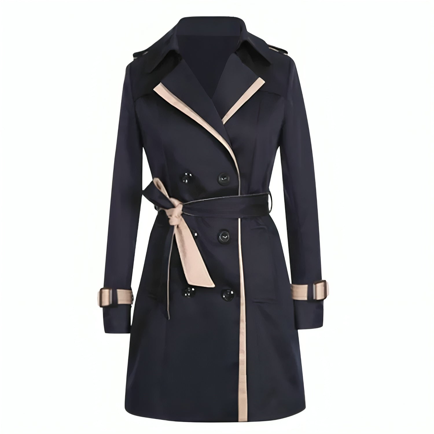 Kaira Trench-Coat Femme – Coupe Longue Élégante avec Ceinture Réglable & Fermeture Boutonnée