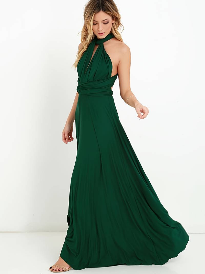 Abito da sera da donna Elise - Abito lungo trasformabile con molteplici stili di indossamento e vestibilità elegante