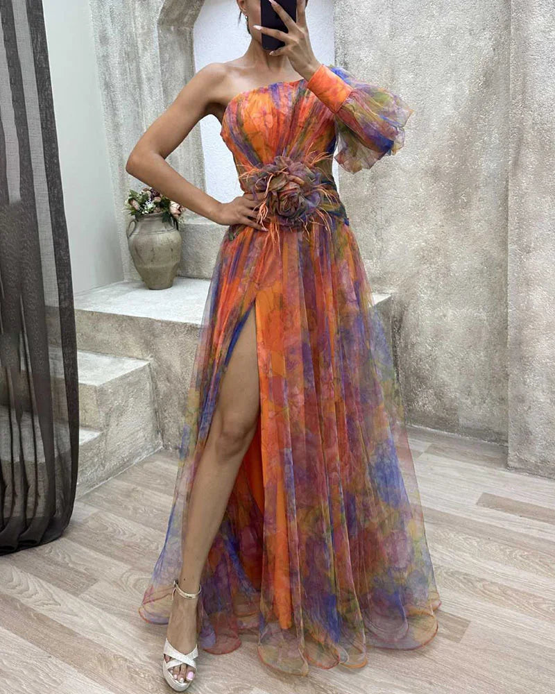 Abito lungo da sera da donna Eunice - Elegante abito lungo leggero per l'estate