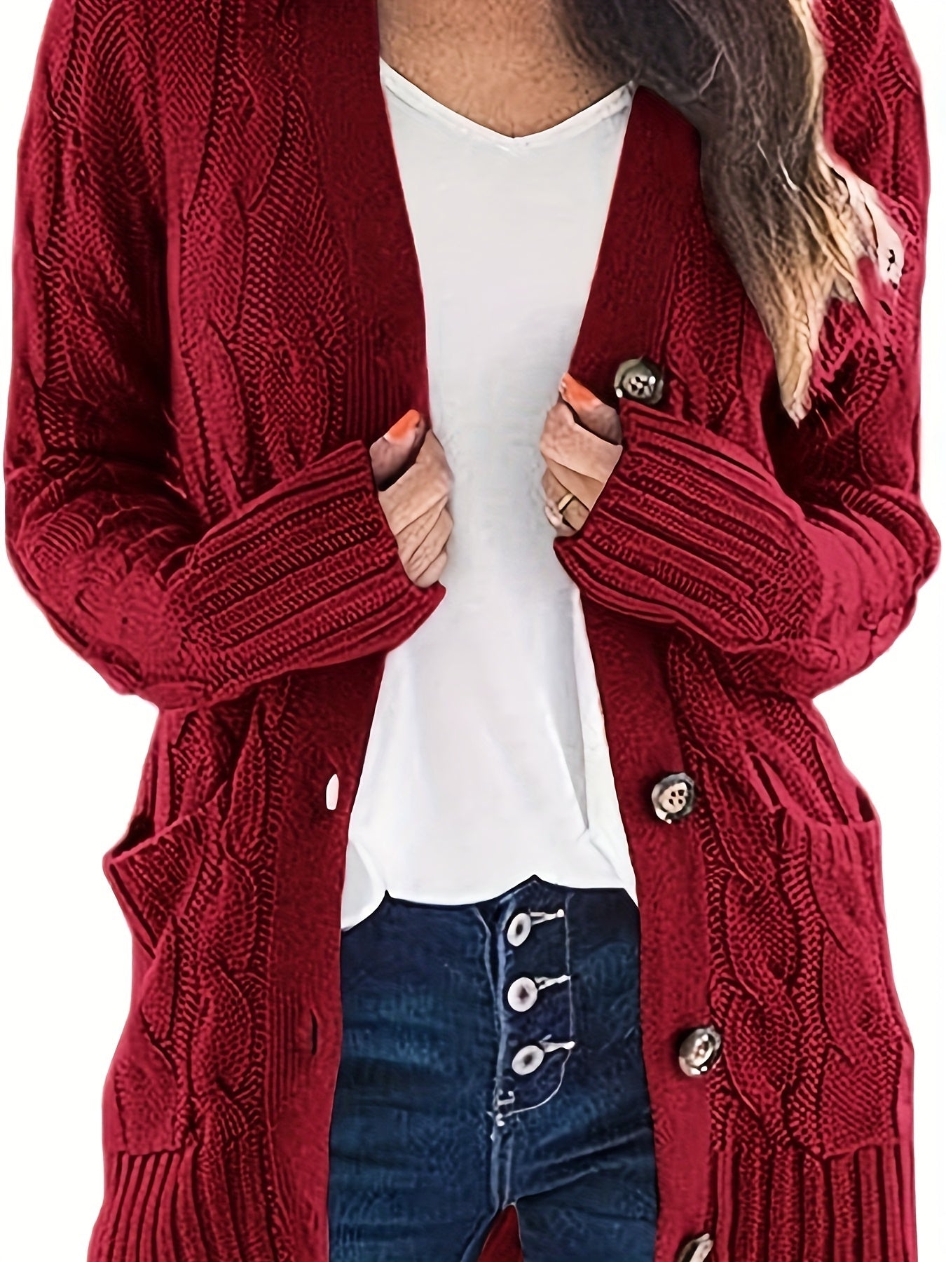 Lissy Gilet Femme – Cardigan Chaud à Maille Câble avec Boutons & Coupe Moderne Confort
