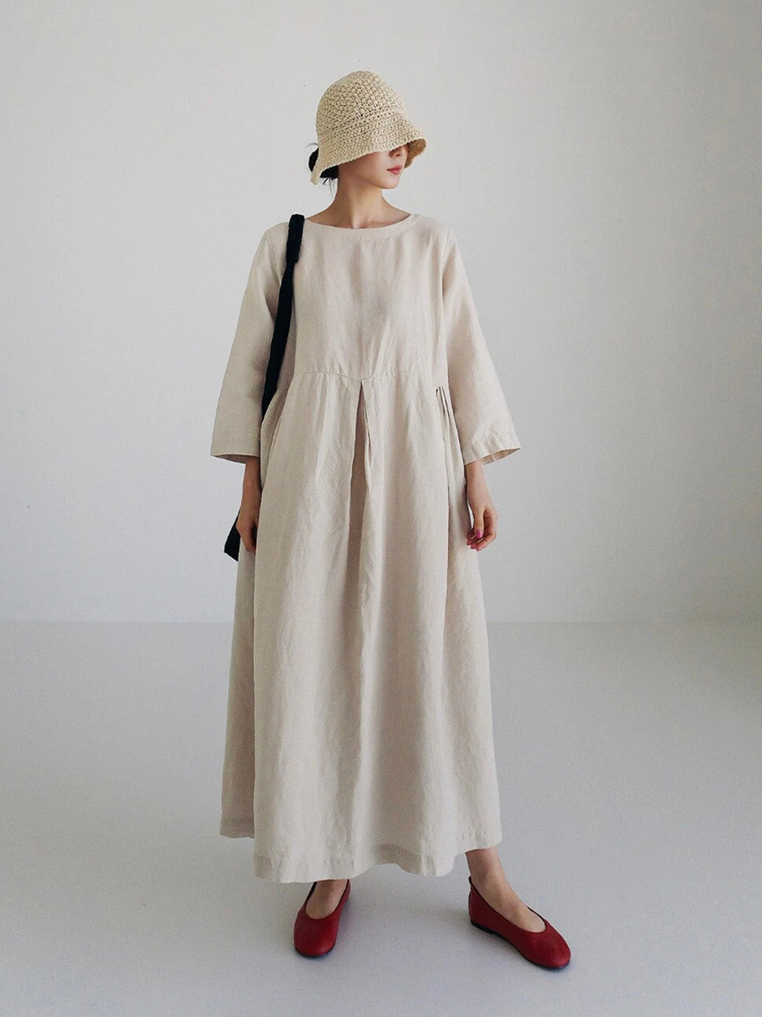 Abito lungo da donna Cielo: lino leggero, comfort naturale e stile minimalista ed elegante