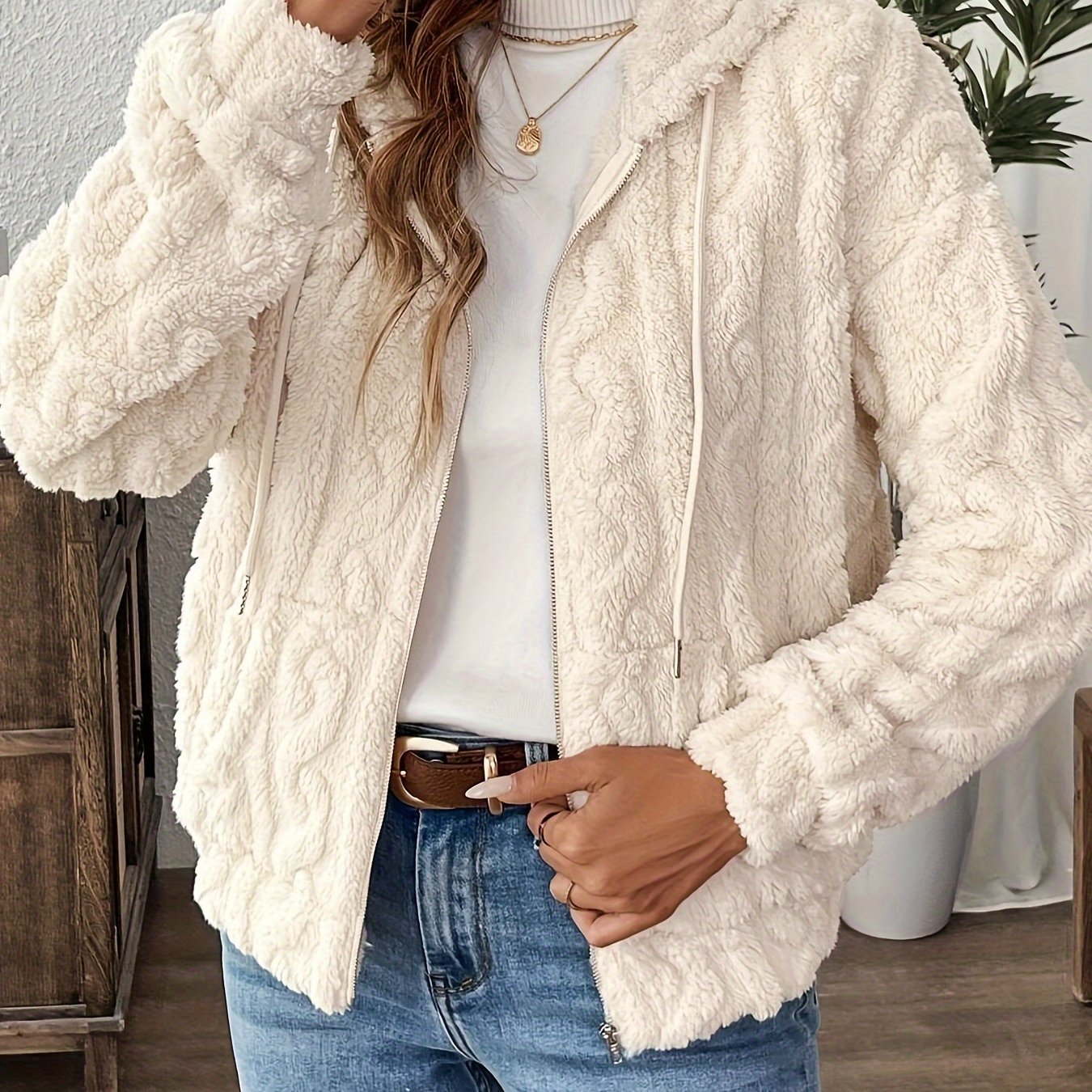 Francesca Veste Femme – Veste Zippée à Capuche en Polaire Douce & Chaude pour Automne/Hiver