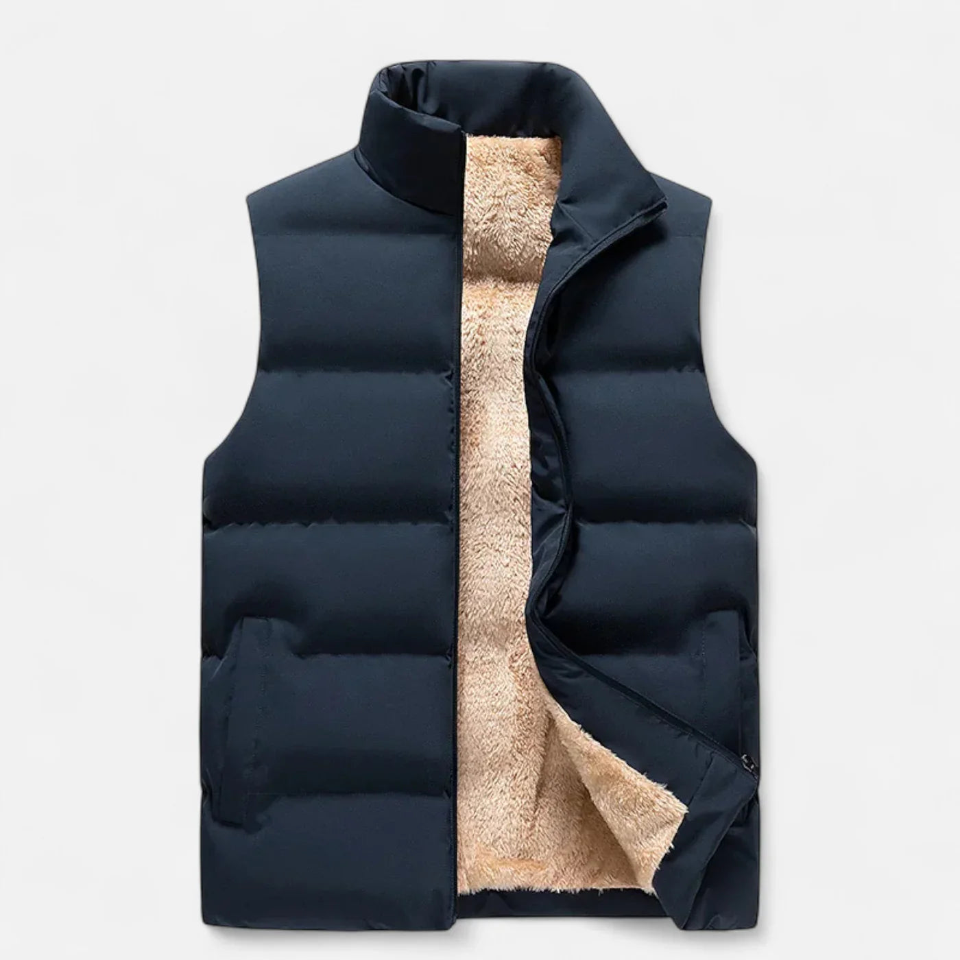 Victor Heren Gilet van Wol – Wintergilet van Lamwol met Zachte Fleece Voering & Losse Pasvorm