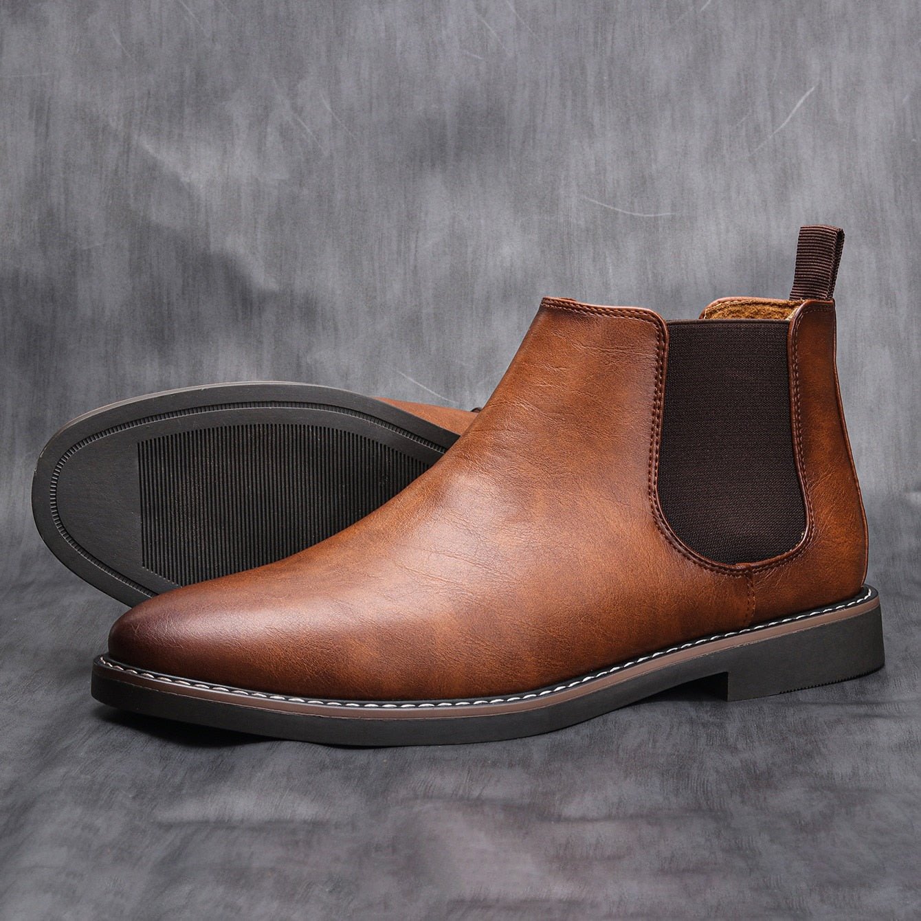 Lucio Bottes Élégantes en Cuir pour Homme – Bottes Mi-Hautes d’Automne à Bout Pointu