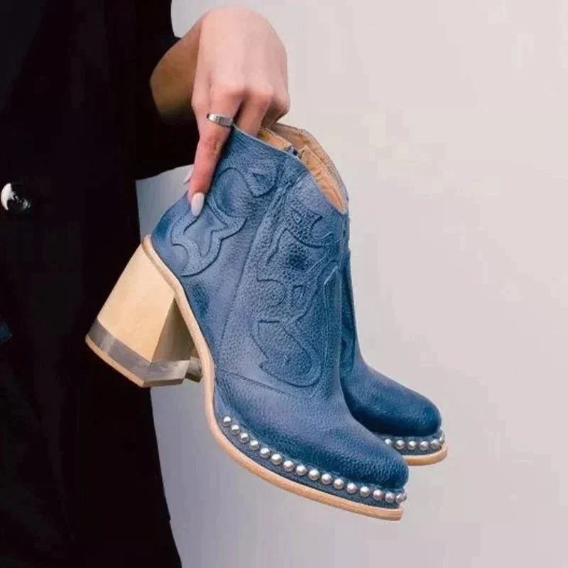 Stivaletti da donna Zaria - Eleganti stivaletti in pelle dallo stile moderno e dal comfort duraturo