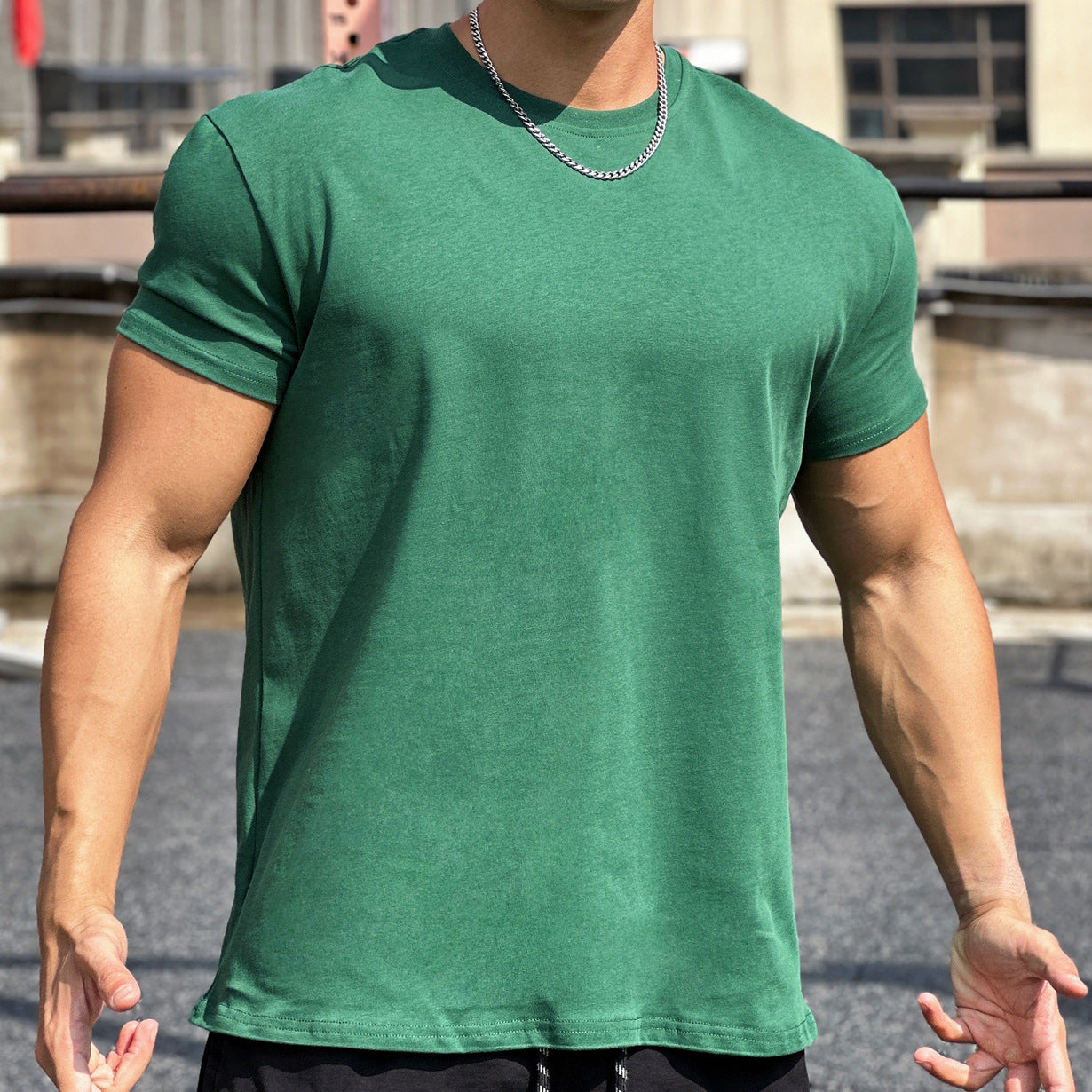 Liam T-Shirt de Sport Les hommes– T-Shirt Ample en Coton à Manches Courtes avec Design Respirant
