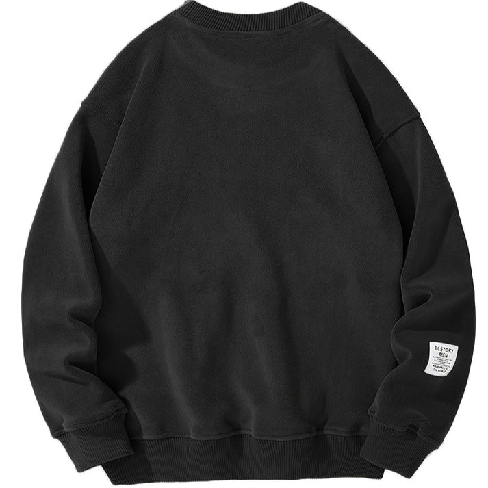 Maglione casual da uomo con scollo rotondo e lettere ricamate