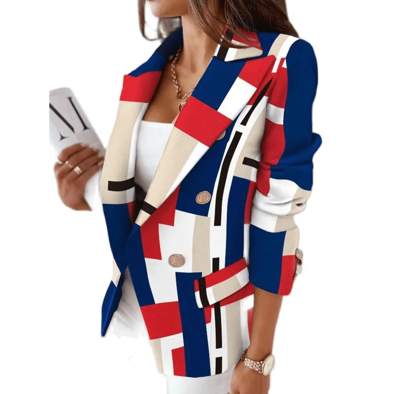 Marie Blazer Femme – Veste à col revers cintrée en tissu premium élégant