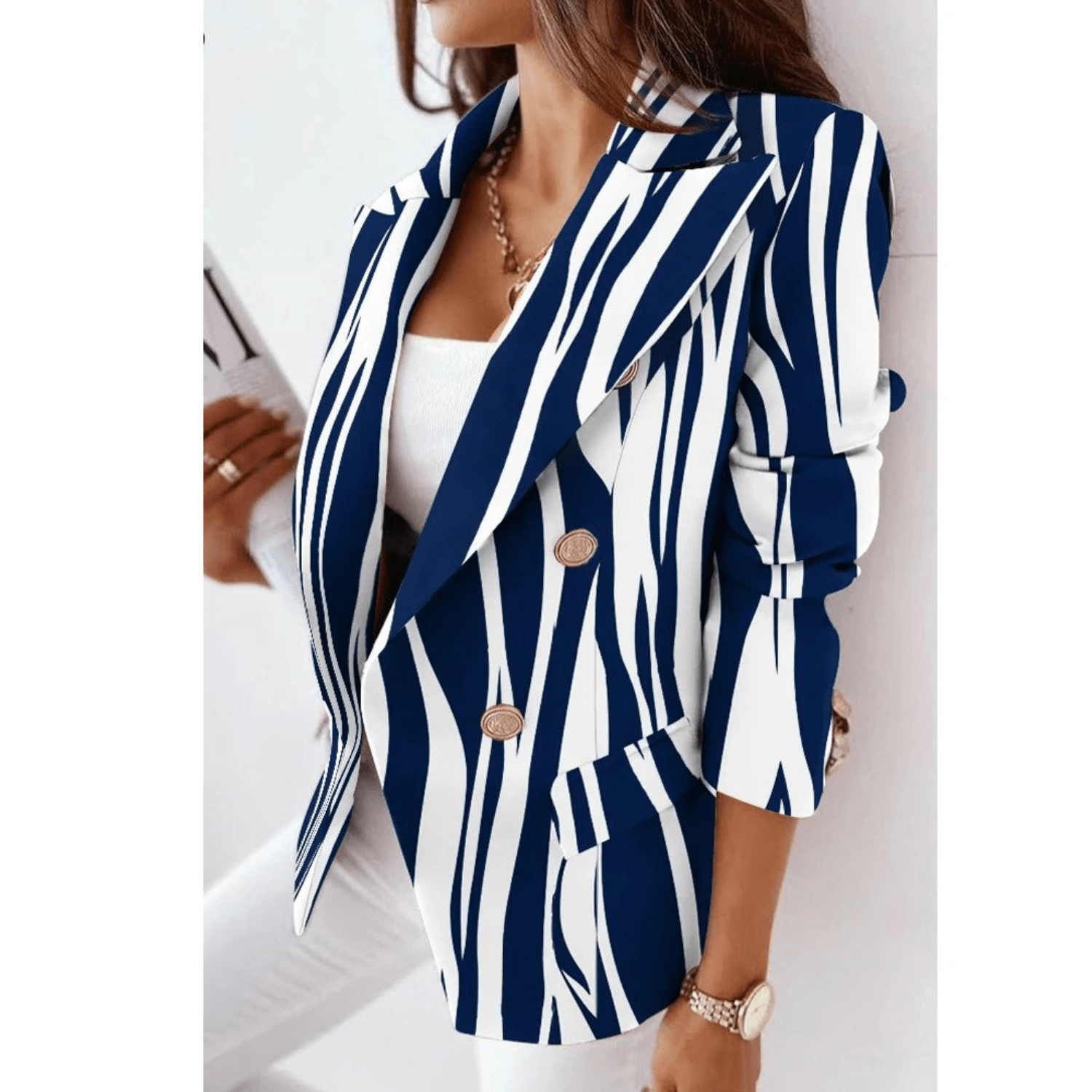 Marie Blazer Femme – Veste à col revers cintrée en tissu premium élégant