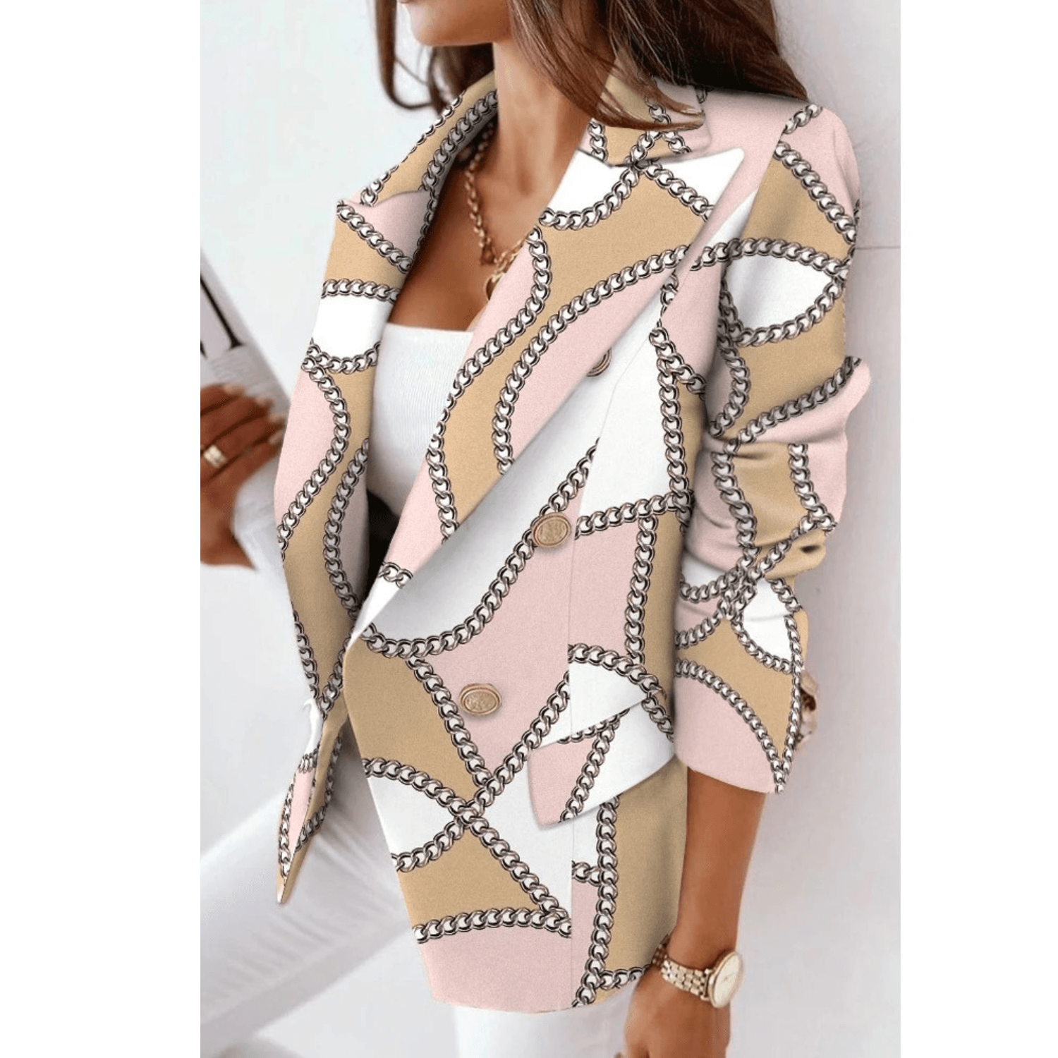 Marie Blazer Femme – Veste à col revers cintrée en tissu premium élégant