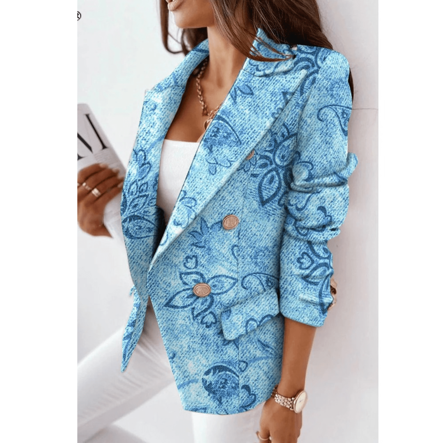 Marie Blazer Femme – Veste à col revers cintrée en tissu premium élégant
