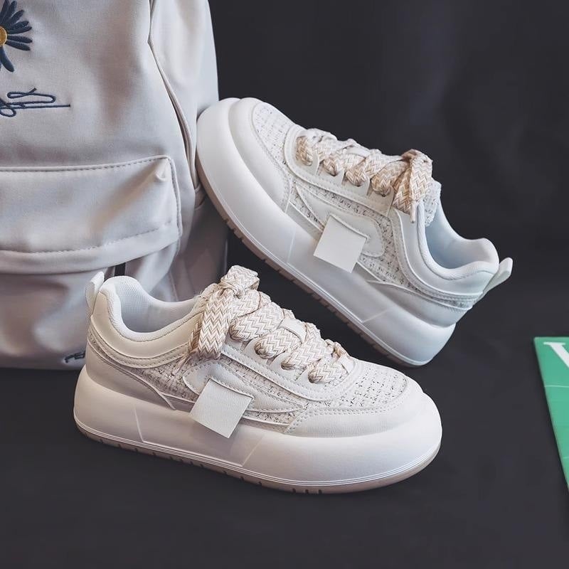 Sneakers da donna Anna - Sneakers basse in tela con suola spessa e vestibilità comoda