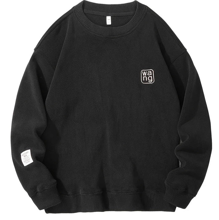 Maglione casual da uomo con scollo rotondo e lettere ricamate