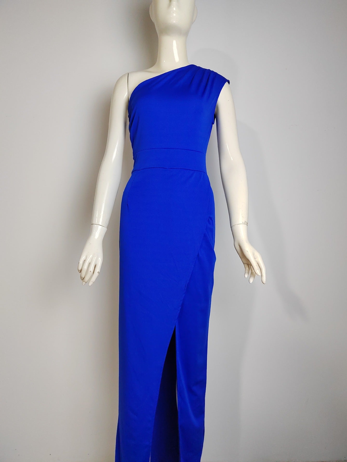 Abito da sera da donna Clarissa - Monospalla, scollo asimmetrico, spacco alto - Abito elegante e aderente per eventi formali