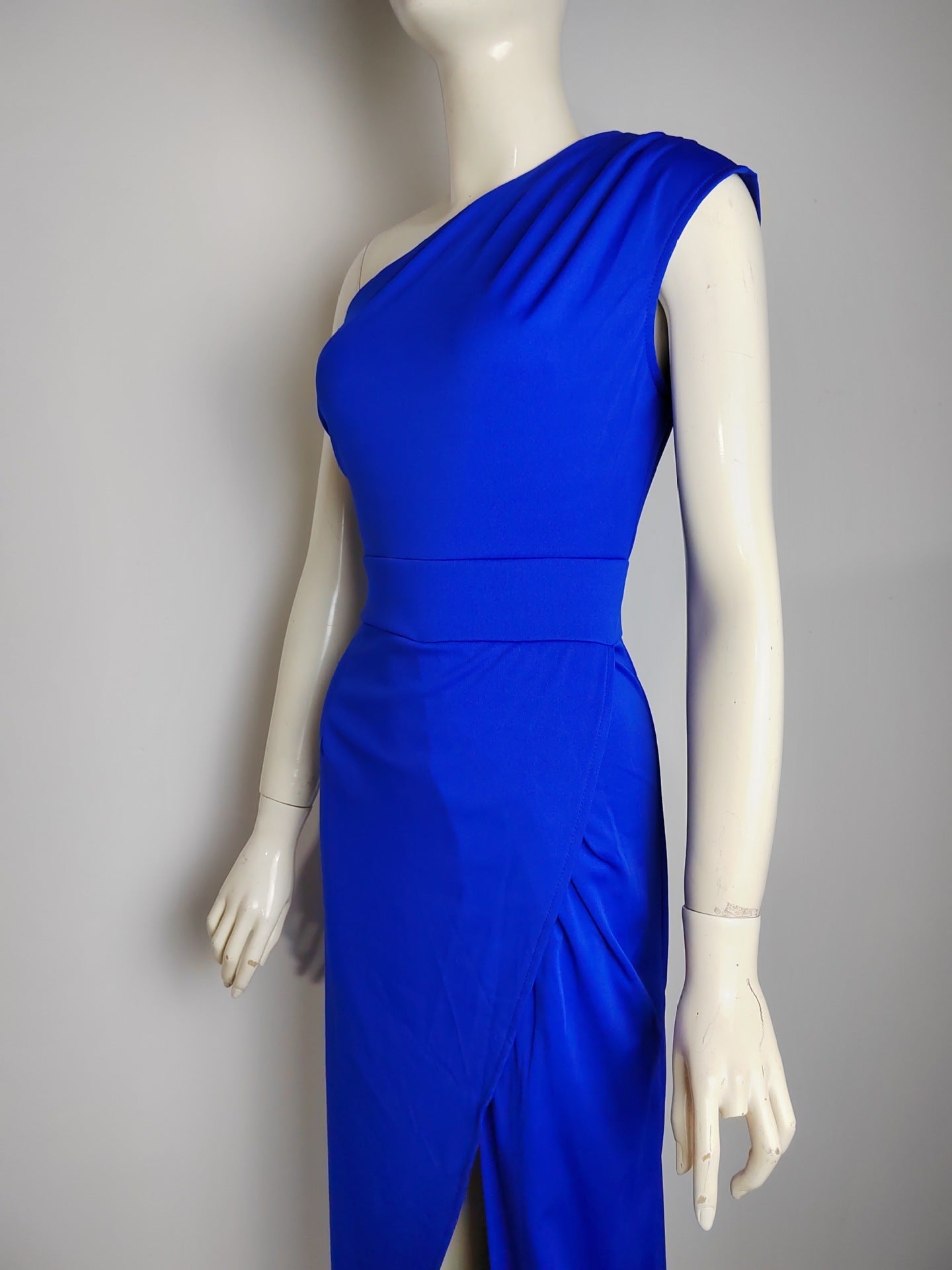 Abito da sera da donna Clarissa - Monospalla, scollo asimmetrico, spacco alto - Abito elegante e aderente per eventi formali