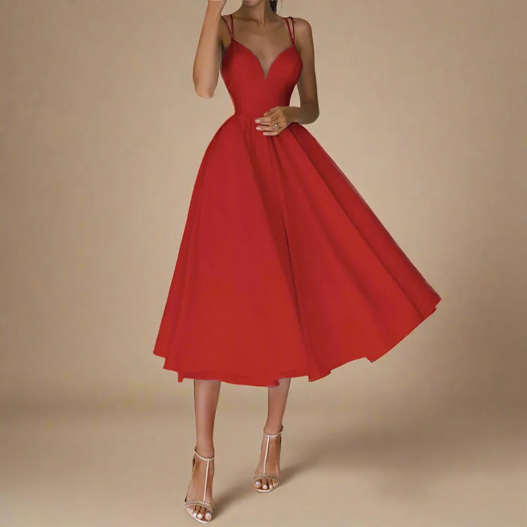 Abito da donna Kourtney - Eleganza estiva con scollo a V e spalline sottili