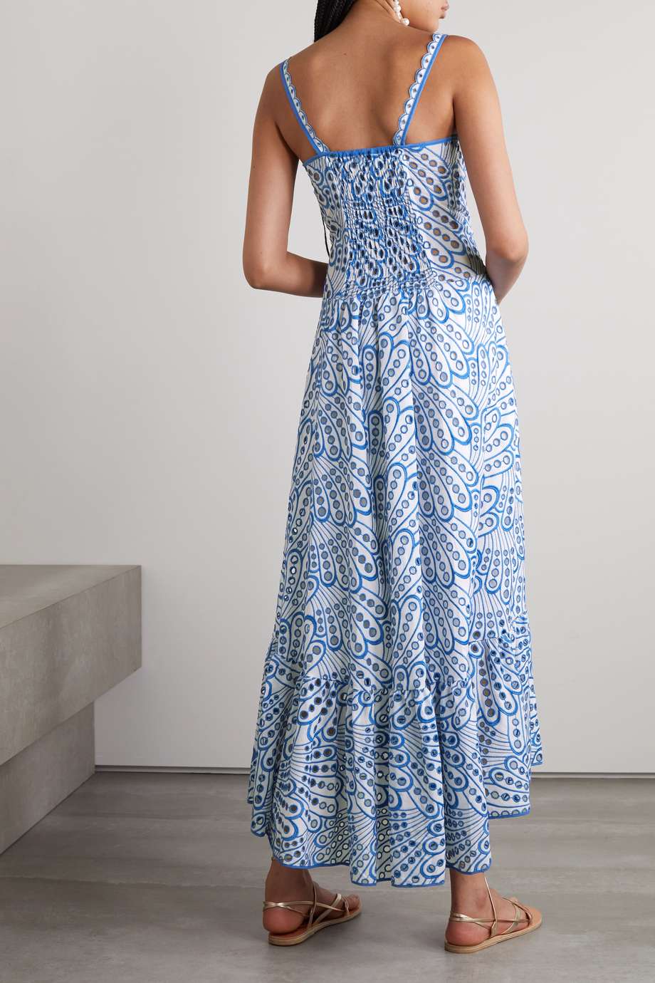 Abito lungo da donna Brylene - Ricamo in cotone, look bohémien estivo e comfort arioso