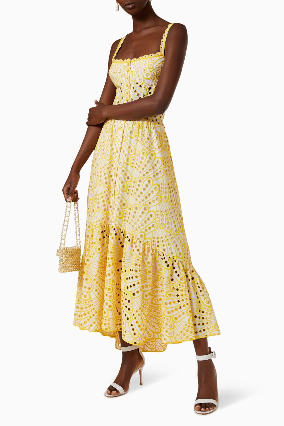 Abito lungo da donna Brylene - Ricamo in cotone, look bohémien estivo e comfort arioso