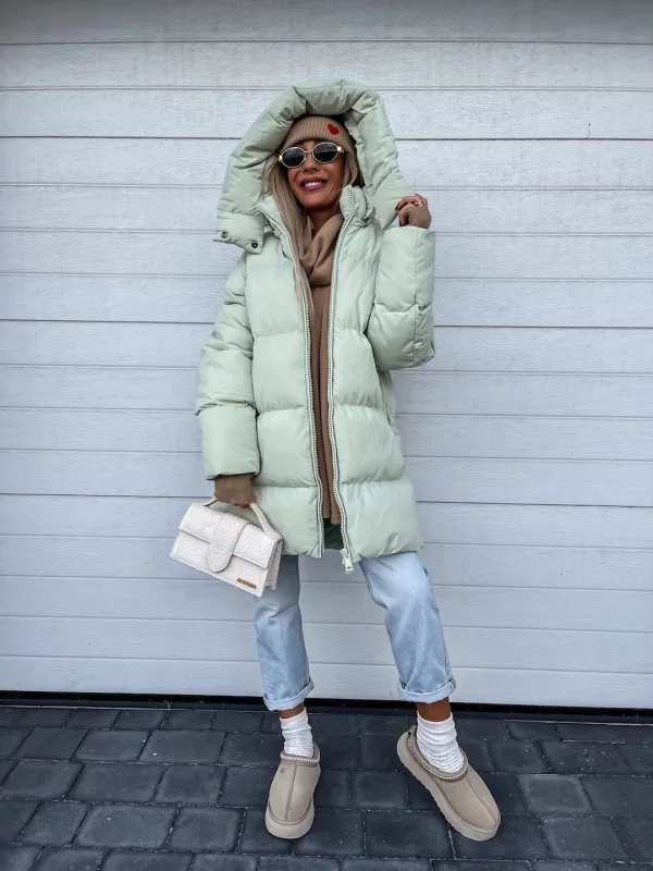 Cappotto invernale da donna Sheila - Caldo, spesso con cappuccio incorporato e chiusura con cerniera