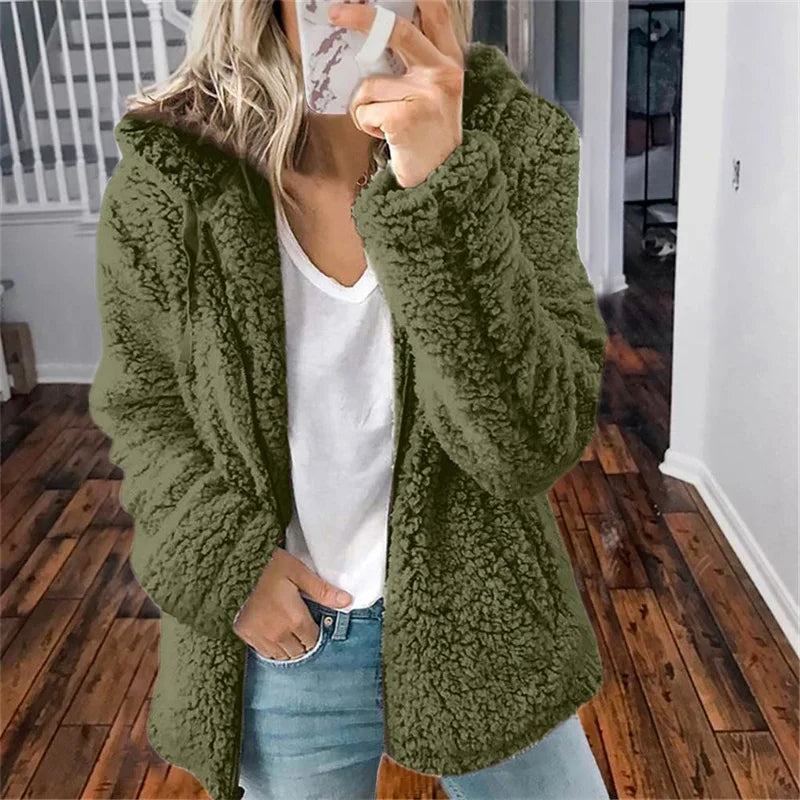 Cardigan da donna Olivia: cardigan in pile morbido, comodo ed elegante per tutti i giorni