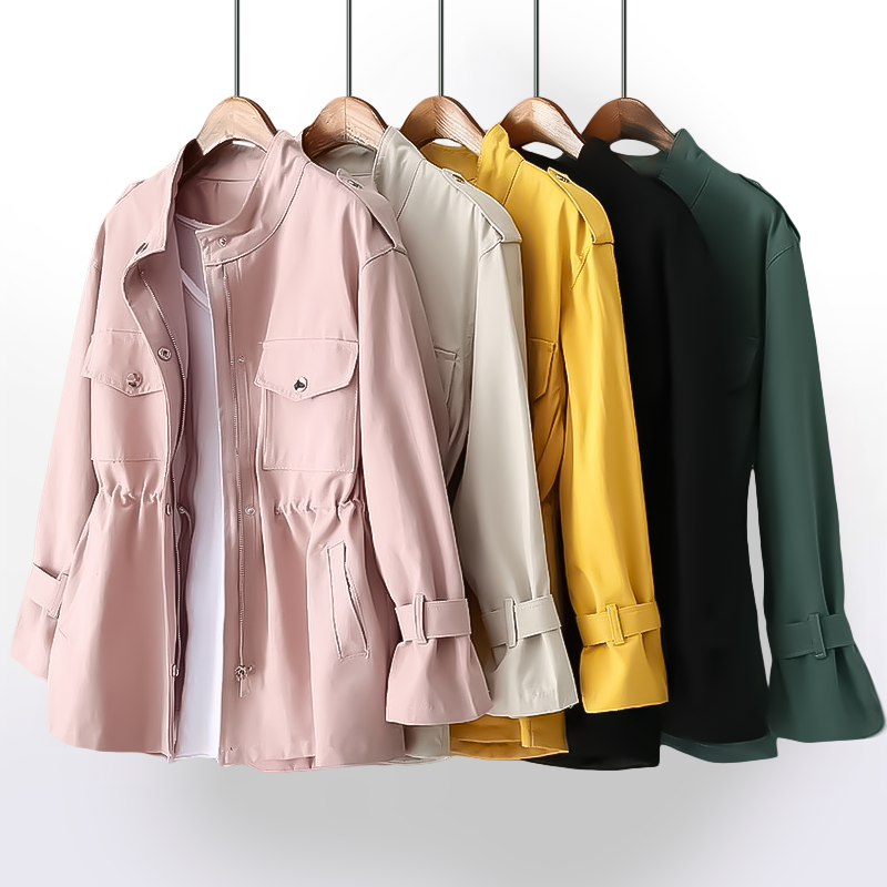 Cappotto impermeabile in cotone cerato da donna Julie - Cappotto impermeabile elegante e leggero per la mezza stagione