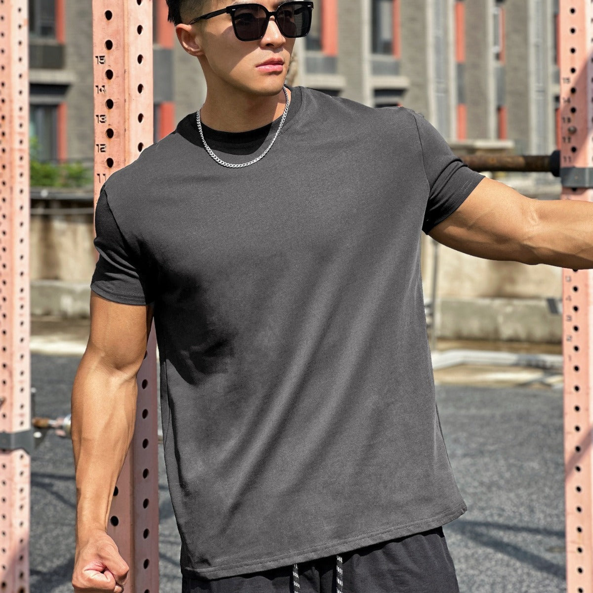 Liam T-Shirt de Sport Les hommes– T-Shirt Ample en Coton à Manches Courtes avec Design Respirant