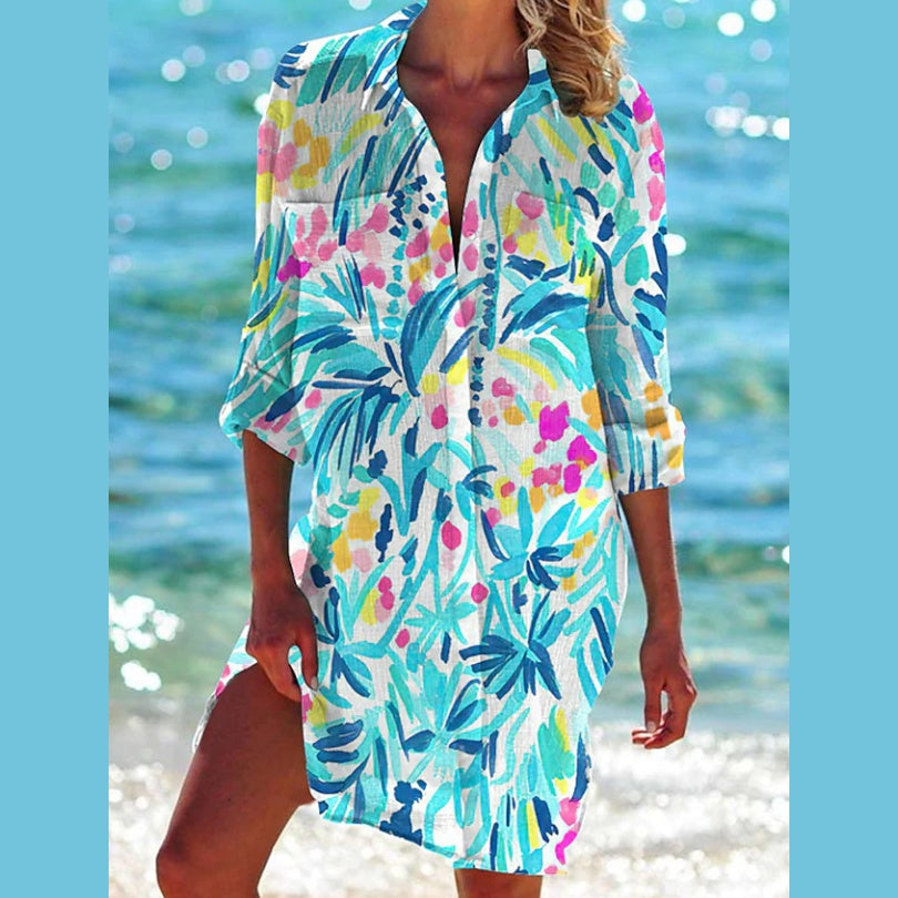 Ophelia Tunique de Plage Femme – Robe d'Été Fluide pour Vacances & Loisirs