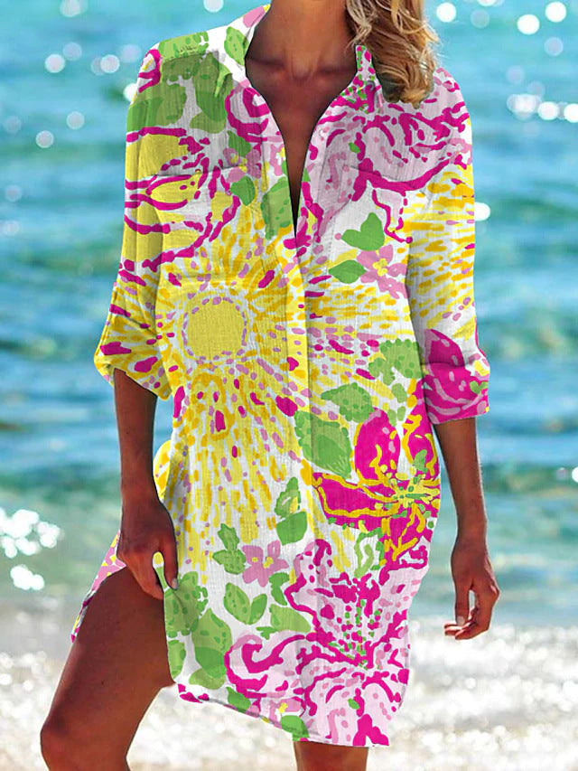 Ophelia Tunique de Plage Femme – Robe d'Été Fluide pour Vacances & Loisirs