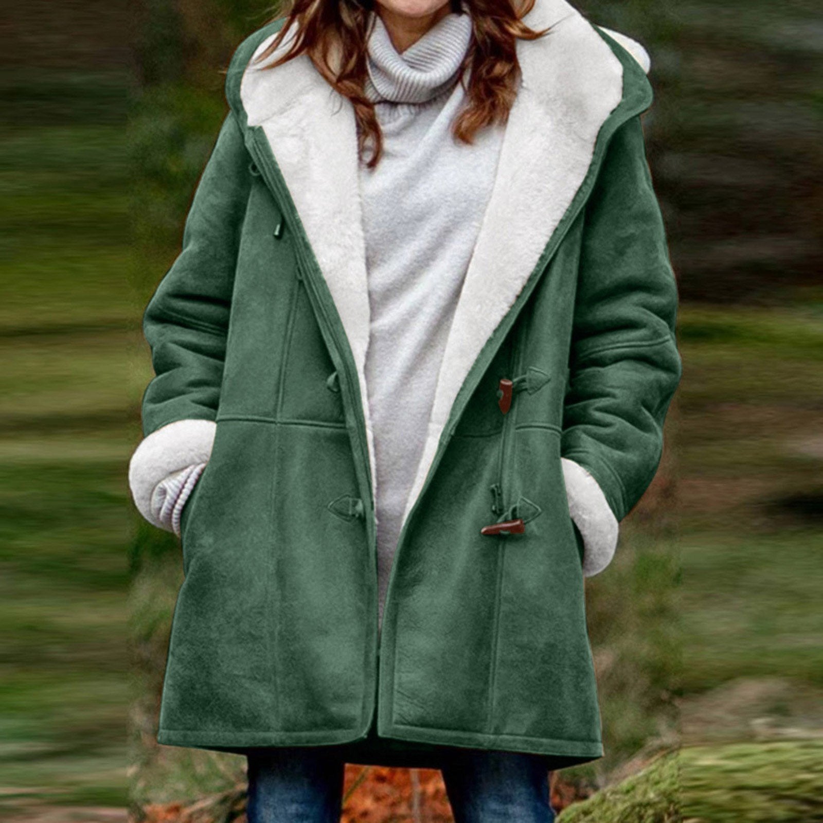 Kiara Manteau Femme en Daim – Élégant Manteau à Capuche Chaud et Confortable pour l’Hiver