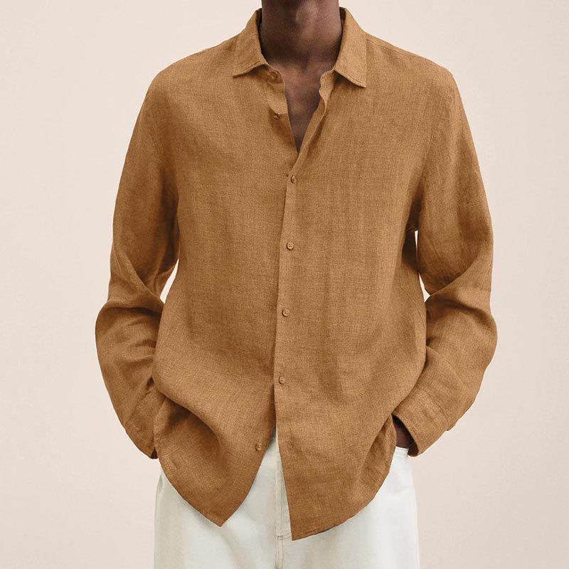 Camicia da uomo Giovanni – Lino traspirante, maniche lunghe, design classico ed elegante