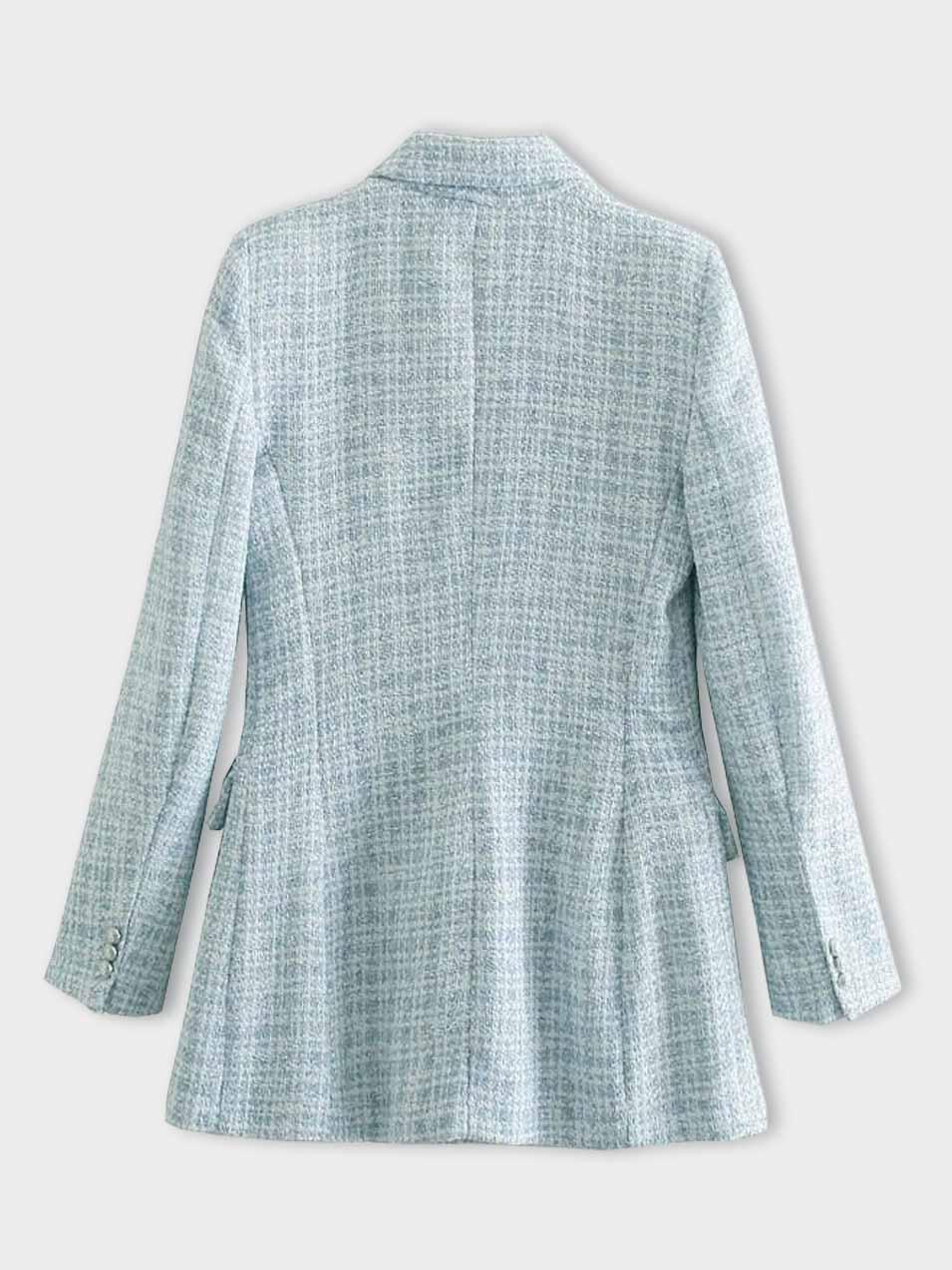 Σακάκι Charlotte για Γυναίκες από Τούιντ – Κομψό Ανοιχτό Μπλε Μπουφάν με Σχεδιασμό Διπλών Κουμπιών