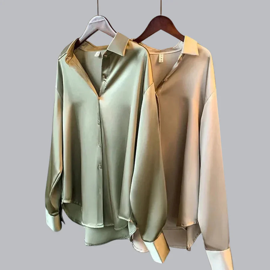 Camicetta in velluto da donna Isabelle - Lussuosa camicetta aderente con taglio elegante per look chic e casual