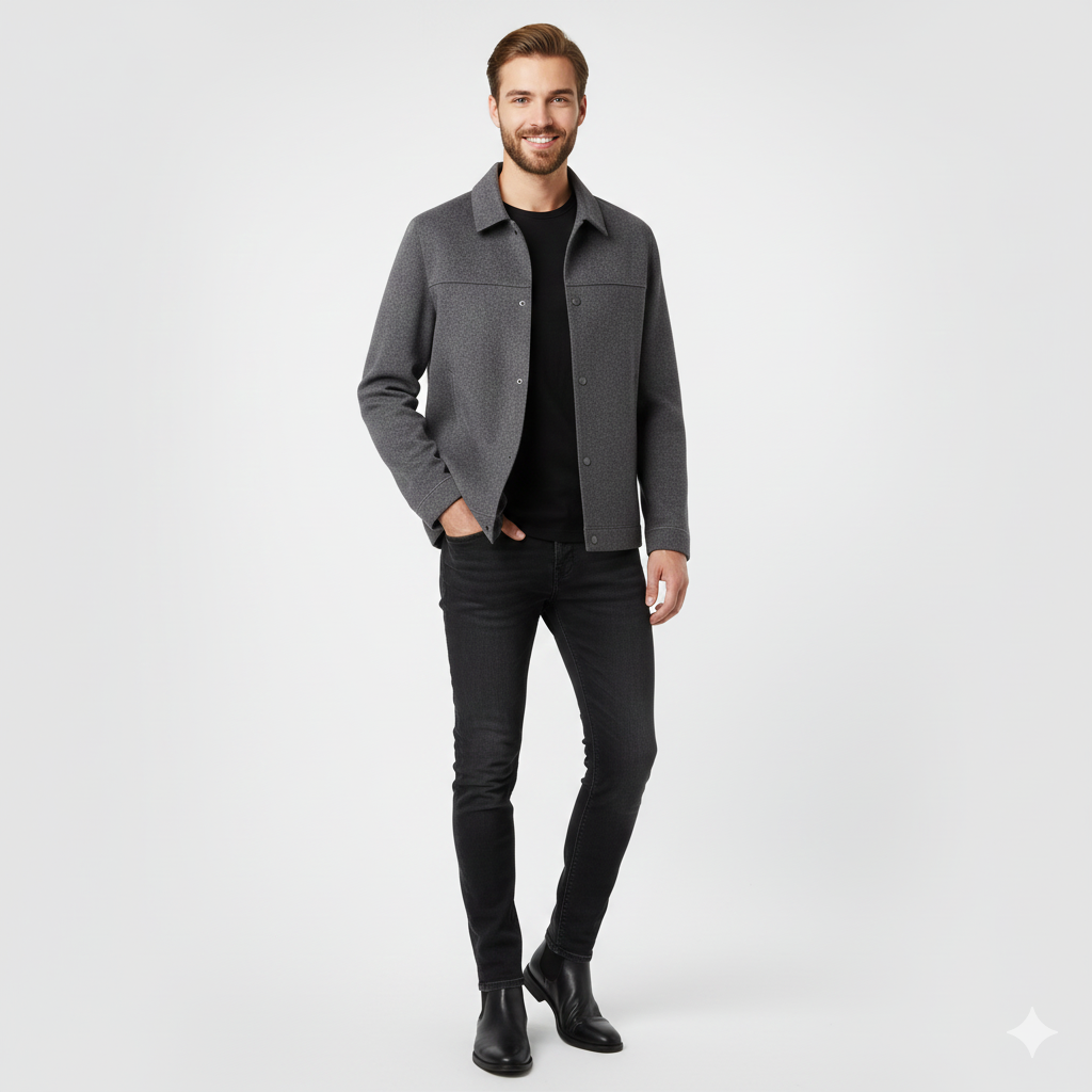 Hudson Manteau Homme en Laine Ajusté – Design Moderne & Élégance Intemporelle