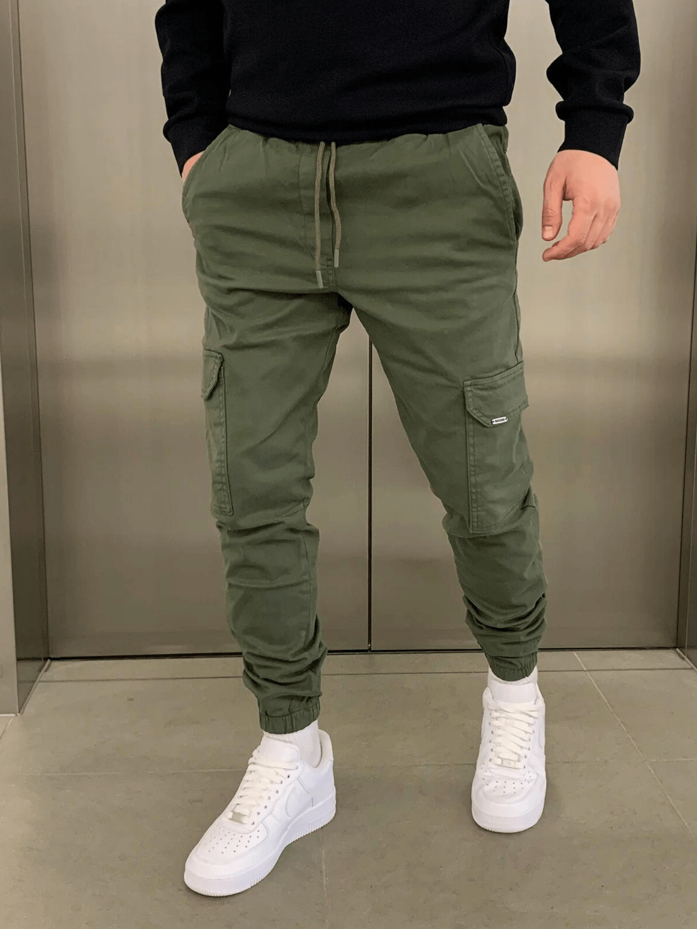 James Pantalon Jogger Cargo pour Homme – Coupe décontractée avec taille élastique et poches utilitaires