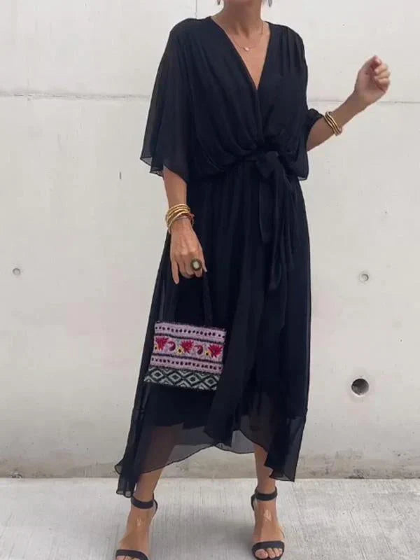 Abigail Robe Femme – Robe Élégante et Polyvalente avec Détails Chic pour le Travail & le Week-End